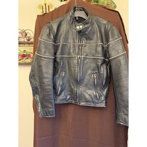 Hot Leathers Performance Leather Motorcycle Jacket Black, Size 38